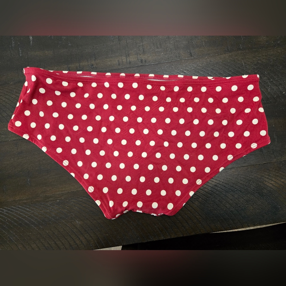 Adore Me Red and White Polka Dot Bikini Bottom - Picture 2 of 7